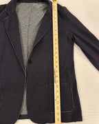 10 - Majestic Filatures du Lion Navy and Gray Cotton-Cashmere Blazer Size 4 — photo 5: detail view