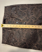 73 - J Brand Lillie Coated Snake-Print High-Rise Crop Skinny Jeans — photo 5: detail view