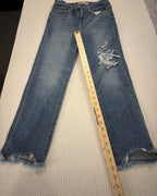 86 - Levi's Premium 724 High Rise Straight Distressed Jeans Size 26 — photo 5: detail view