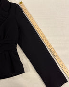 Iris Setlakwe Black Ruffled-Collar Three-Button Peplum Blazer Size 8 — measurement sleeve