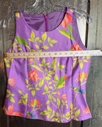 Purple Hummingbird-and-Floral Sleeveless Top and Long Skirt Set — photo 5: measurement view