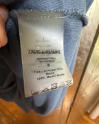 103 - Zadig & Voltaire Navy Tino Foil Modal V-Neck T-Shirt Size S — photo 5: tag view