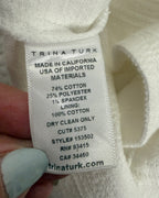 Care Tag 02 view of Trina Turk White Textured Shorts Size 4