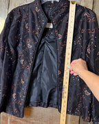 Dianne Keesee Black Floral Embroidered Sequin Jacket — measurement length
