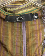19 - Jón Green Striped Blazer Size 6 — photo 6: tag view