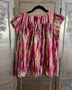 Calypso St Barth Pink Striped Embroidered Blouse Size S photo 1