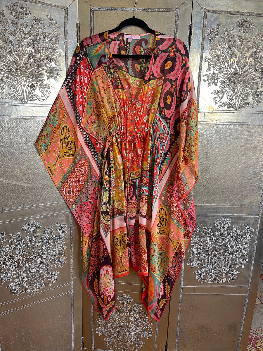 Calypso St Barth Multicolor Paisley Silk Caftan Size 0 photo 1