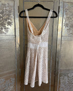 Fringe White Lace V Neck Dress Size 0P photo 1