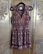 Bebe Navy Paisley Sleeveless Tie Dress Size M photo 1