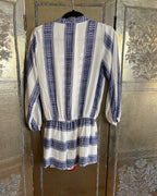 Bindu Stripe Embroidered Tassel Romper Size S photo 2