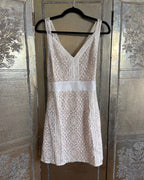 Fringe White Lace V Neck Dress Size 0P photo 2