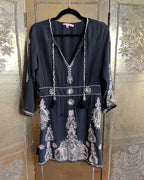 Black Embroidered Tassel Tunic photo 1