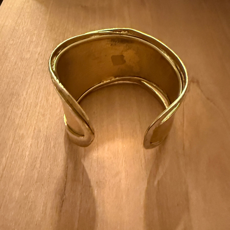 Silver and gold cuff. Vintage. Mixed metal.