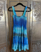 Hale Bob Blue Tie Dye Beaded Neckline Dress Size S photo 1