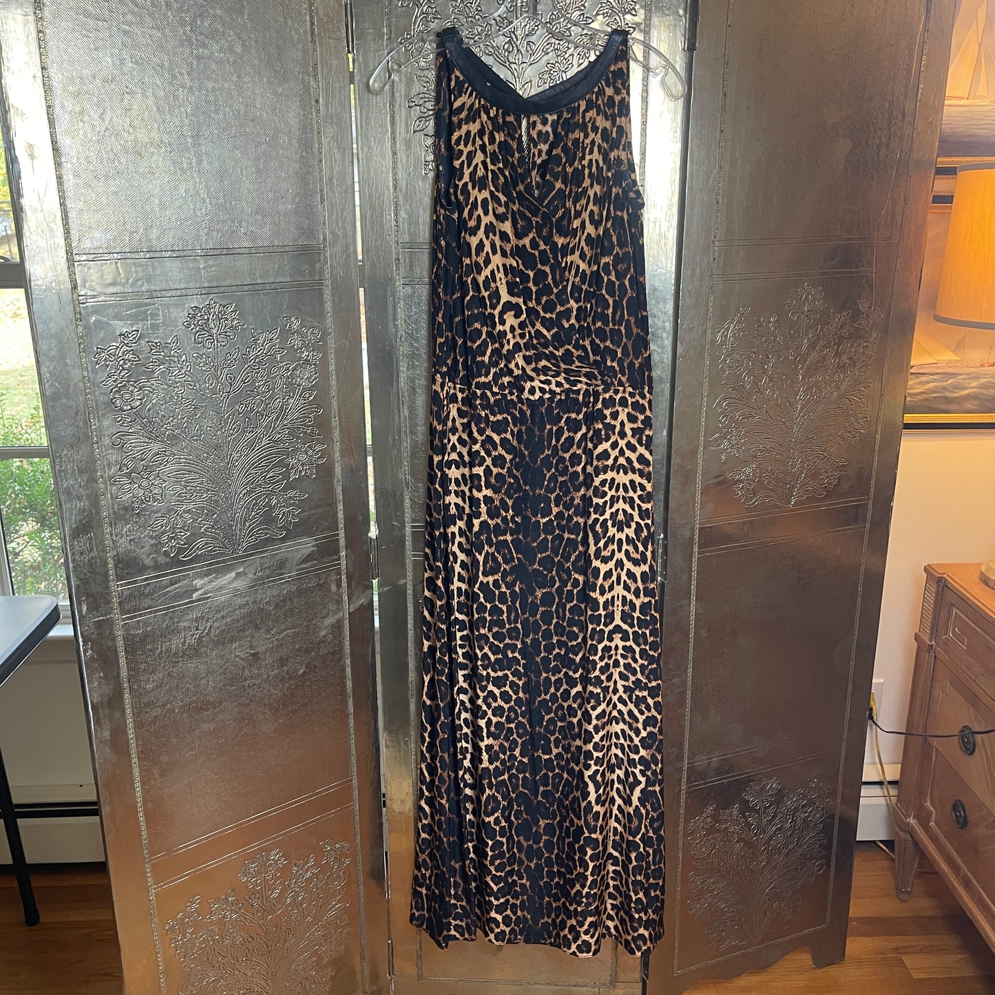Alice & Trixie Silk Leopard Print Maxi Dress Size Small