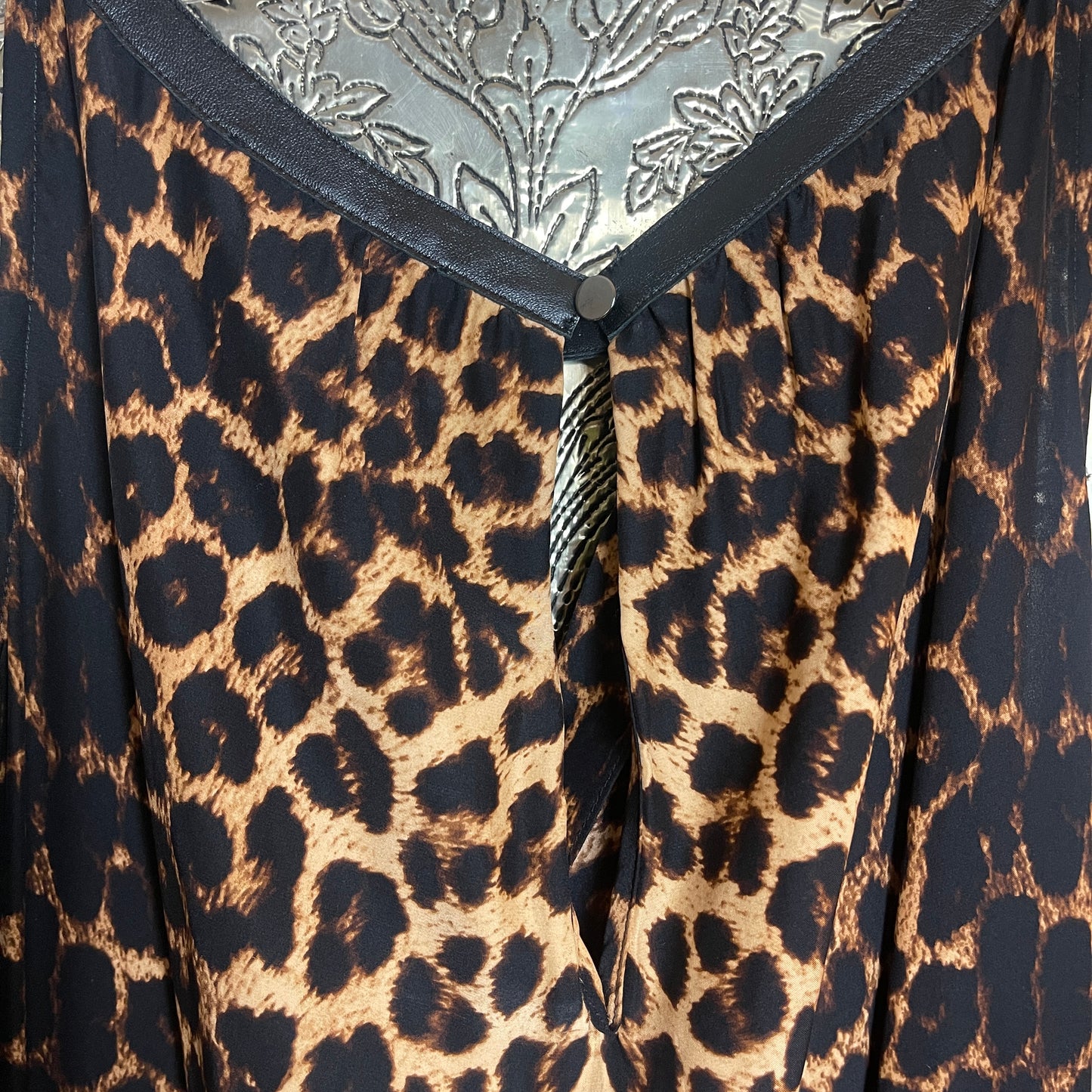 Alice & Trixie Silk Leopard Print Maxi Dress Size Small