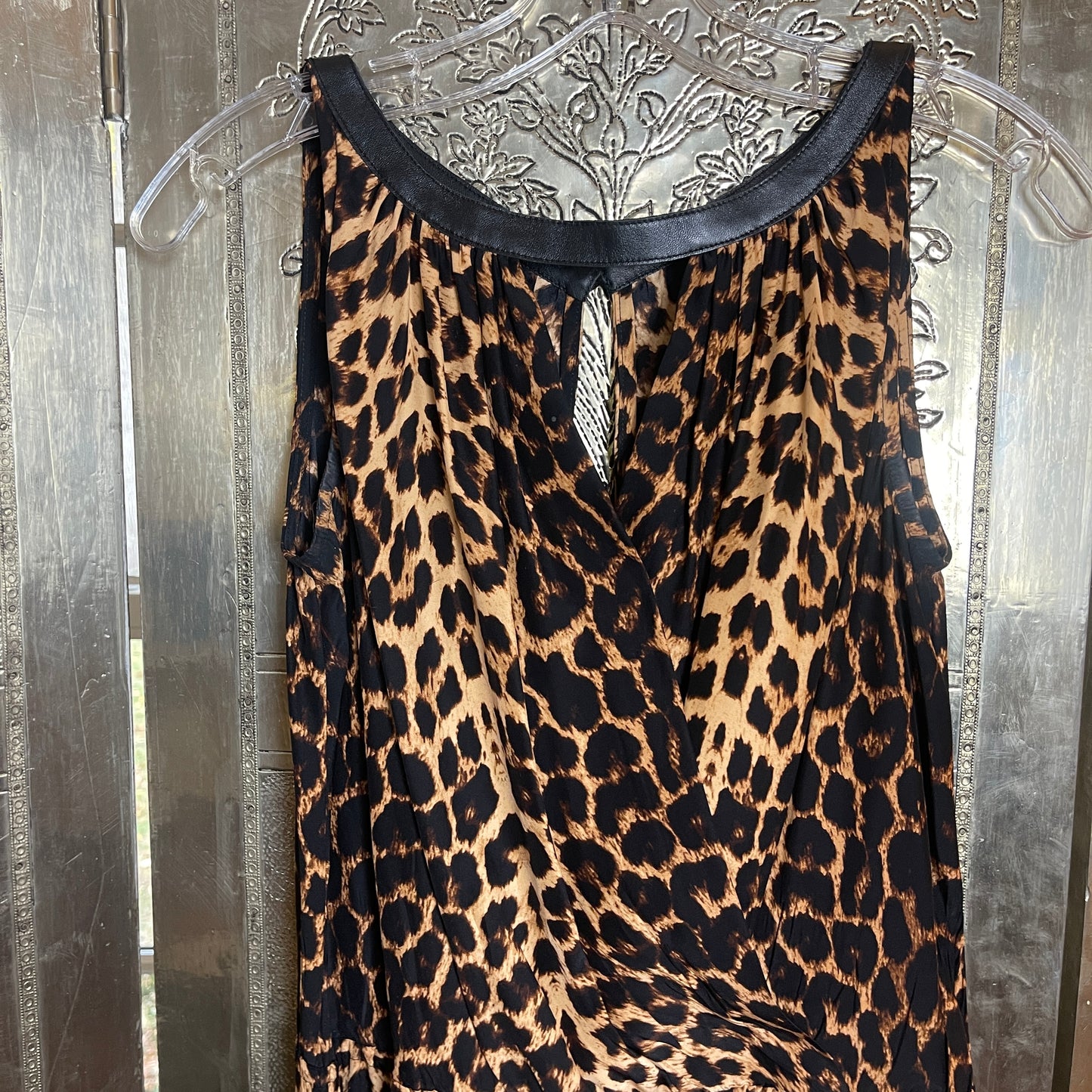 Alice & Trixie Silk Leopard Print Maxi Dress Size Small