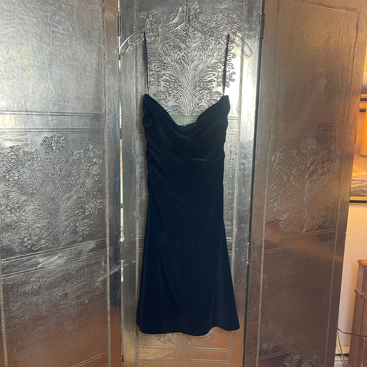Theory Velvet Strapless Midi Dress, Size 8