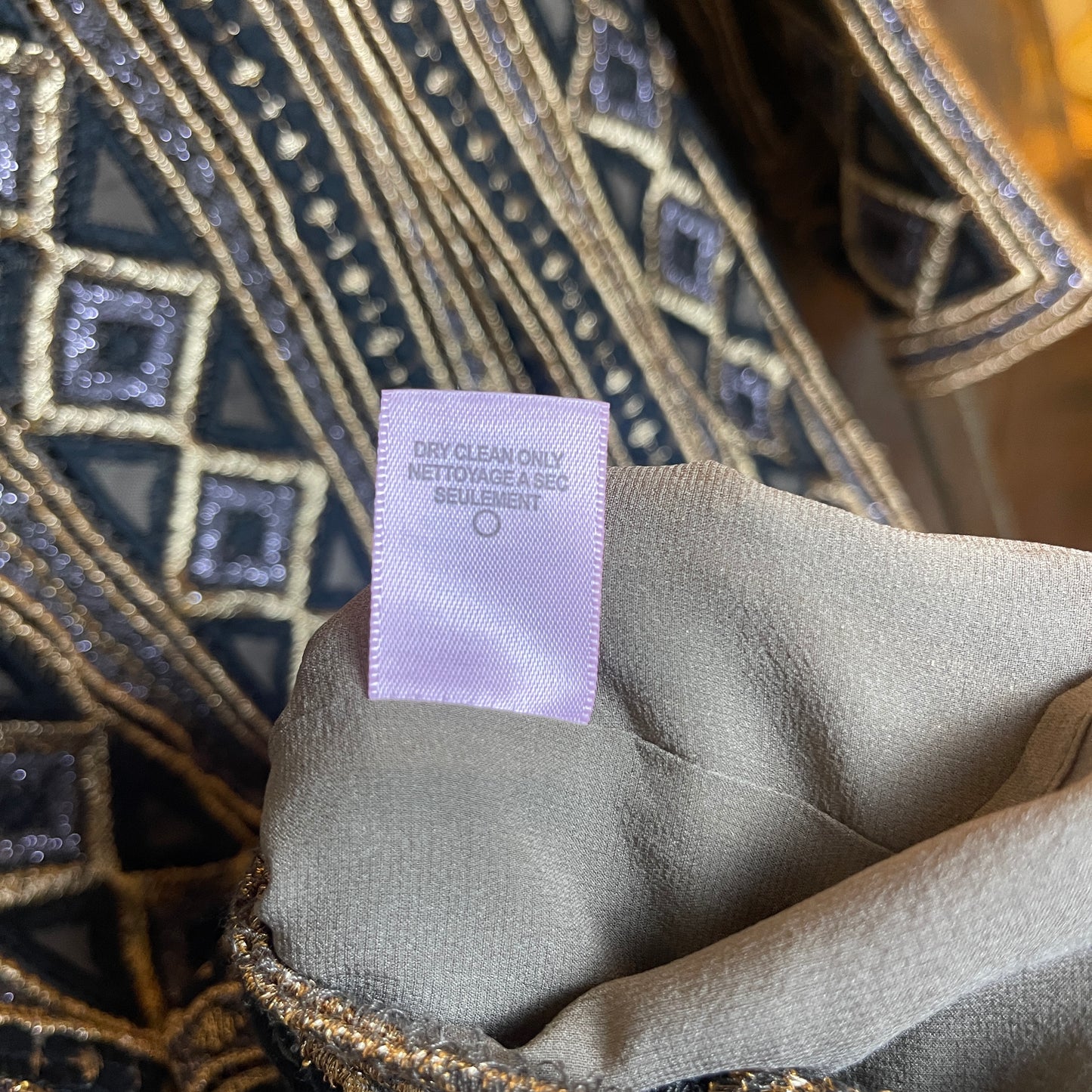 Calypso St Barth Embroidered Tunic Dress Size Small; Gold Geometric Pattern