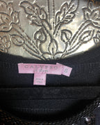 Calypso St Barth Black Sequined Sleeveless Knit Dress Art Deco Pattern Size Small