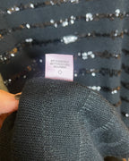 Calypso St Barth Black Sequined Sleeveless Knit Dress Art Deco Pattern Size Small