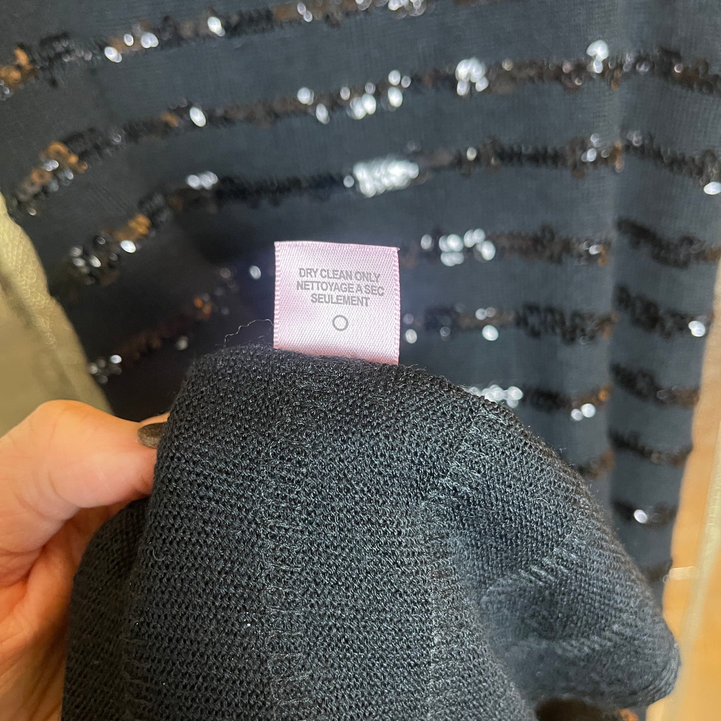 Calypso St Barth Black Sequined Sleeveless Knit Dress Art Deco Pattern Size Small