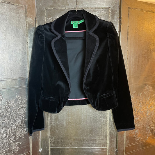 Tibi Black Velvet Blazer Size XS