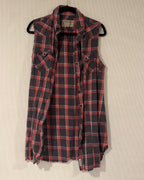 All Saints Spitalfields Flannel Sleeveless Button Down Size 10 European