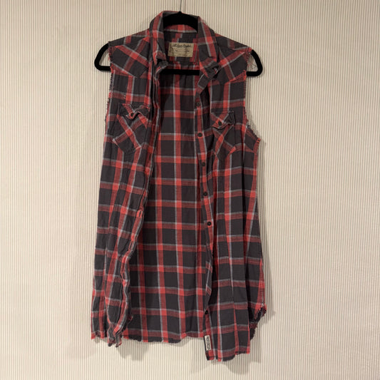 All Saints Spitalfields Flannel Sleeveless Button Down Size 10 European