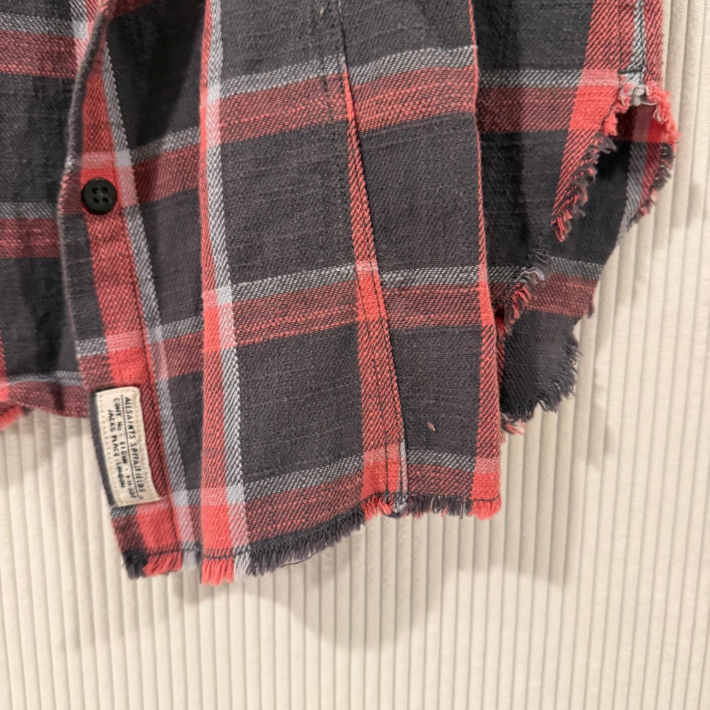 All Saints Spitalfields Flannel Sleeveless Button Down Size 10 European