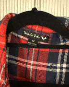 Double Zero Cotton Flannel Cropped Plaid Shirt Size Medium
