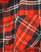 Double Zero Cotton Flannel Cropped Plaid Shirt Size Medium