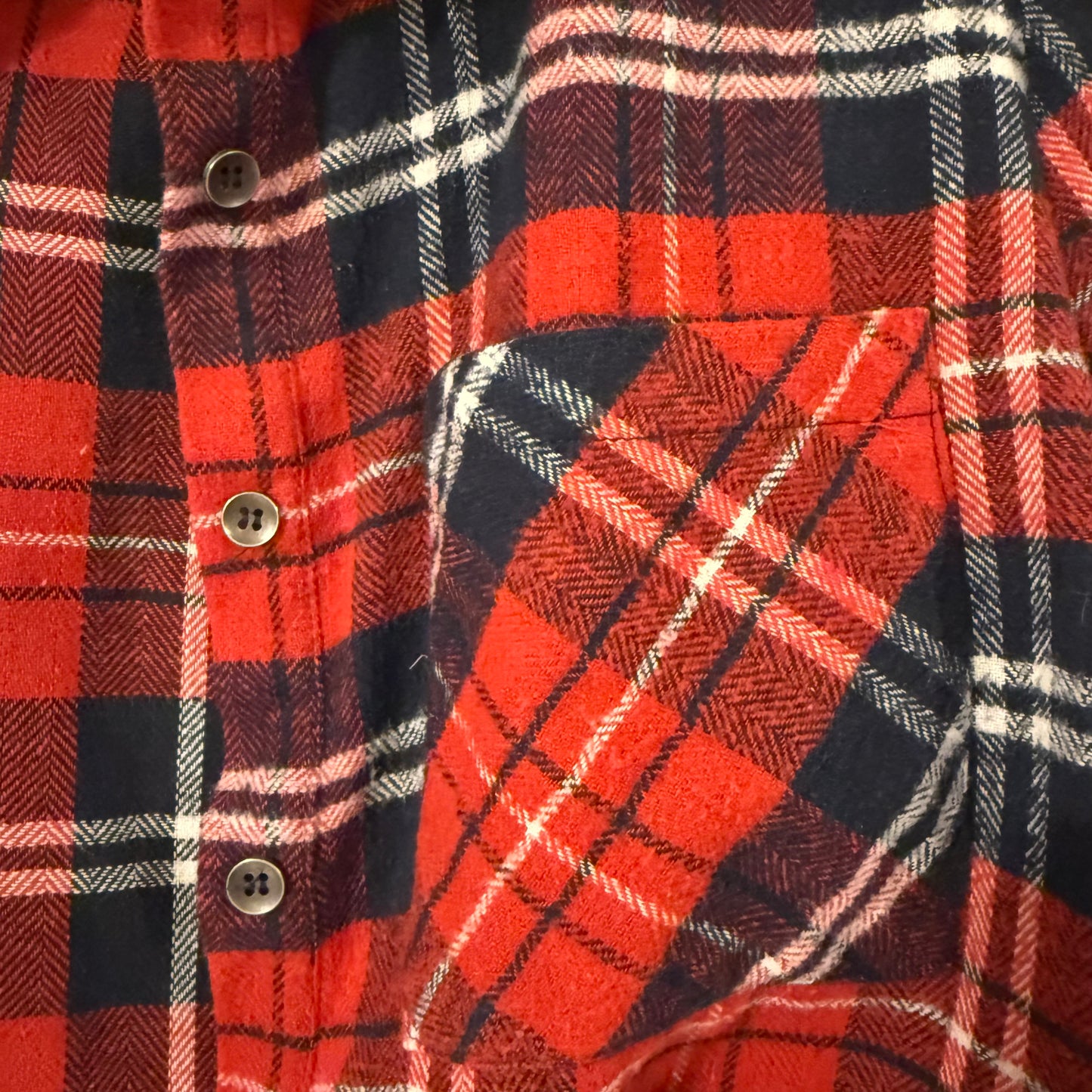 Double Zero Cotton Flannel Cropped Plaid Shirt Size Medium