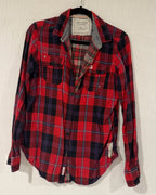 River island Cotton Red Flannel Shirt Size 12 (eur size 38)