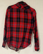 River island Cotton Red Flannel Shirt Size 12 (eur size 38)