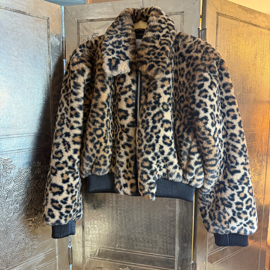 Urban Outfitters Leopard Print Faux Fur Jacket Size Medium