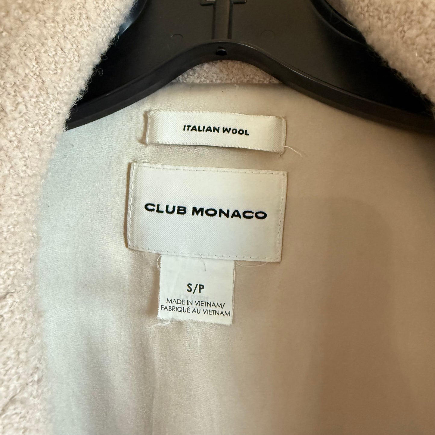 Club Monaco Italian Wool Coat Size Small