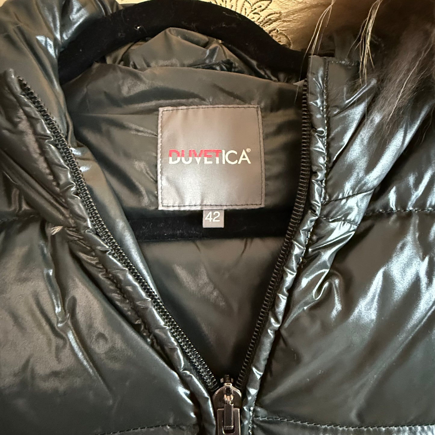 Duvetica Women's Down Puffer Jacket with Fur Trim Size 42