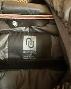 Nylon puffer jacket, Numero Uno Quilted Hooded Metallic-Stripe Packable Puffer Coat Size Large