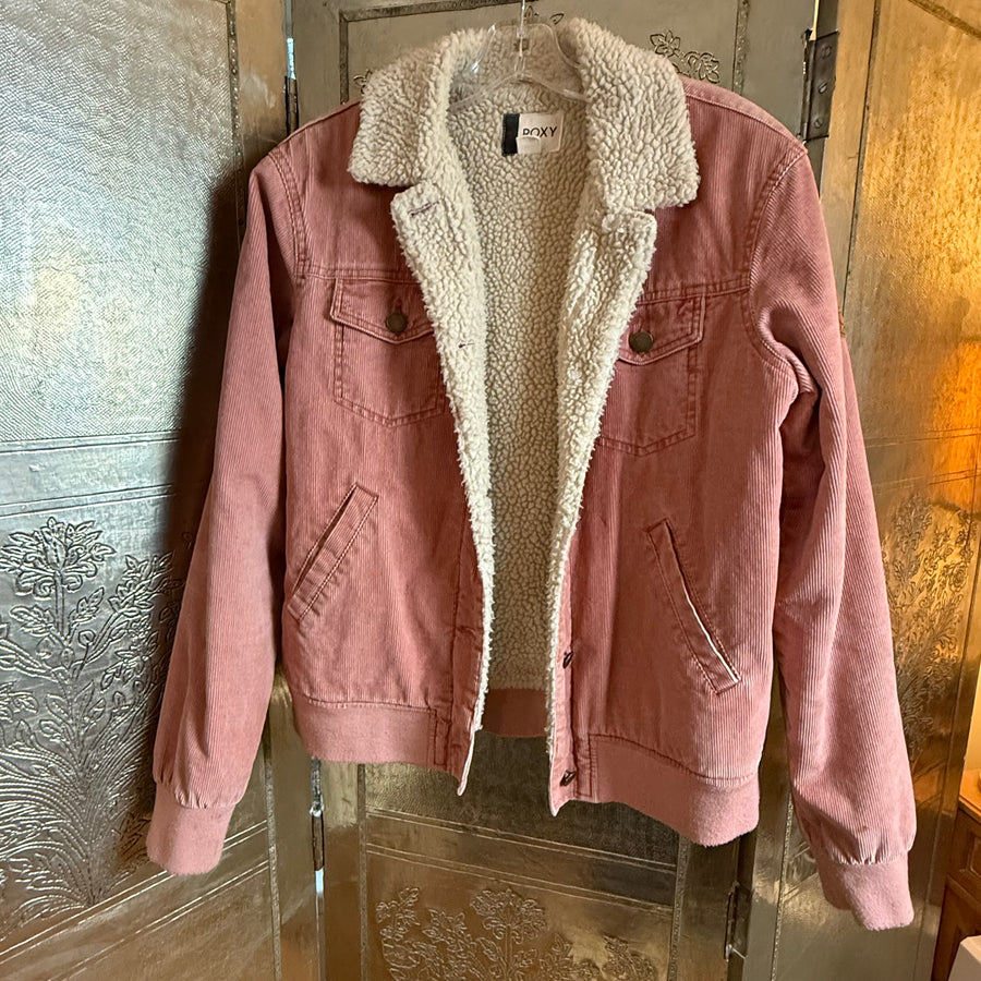 Roxy Corduroy Sherpa Lined Jacket Size XS