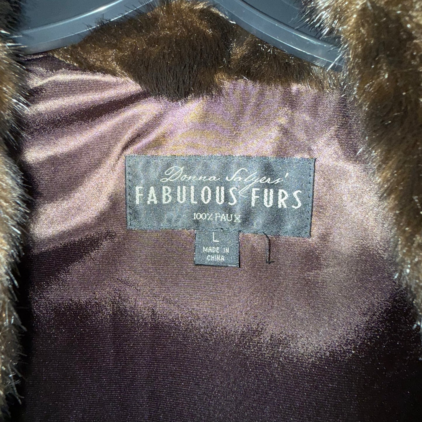 Donna Salyers' Faux fur vest,
Fabulous Furs, Chocolate brown Size Large