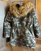 Urban Republic Girls Camo Parka Jacket with Faux Fur Trim Size 14/16