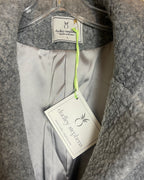 Dudley Stephens Millbank Sherpa Fleece Gray Long Coat Size L - hang tag photo