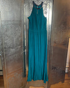 Alice & Trixie Teal Halter Maxi Dress Size S - front view