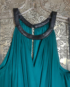 Alice & Trixie Teal Halter Maxi Dress Size S - back view