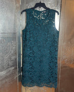 DKNY Sleeveless Floral Lace Shift Dress Size L - clothing tag photo