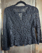 Basler Black Lace Studded Zip Jacket - front view