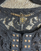 Basler Black Lace Studded Zip Jacket - side view
