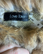 Love Token Knitted Rabbit Fur Poncho - back view