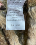 Love Token Knitted Rabbit Fur Poncho - clothing tag photo